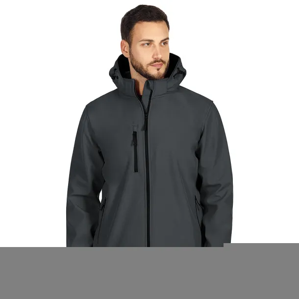 PROTECT MEN softshell hooded jacket - EXPLODE Dark gray