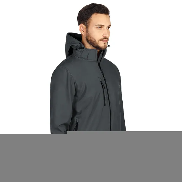 PROTECT MEN softshell hooded jacket - EXPLODE Dark gray