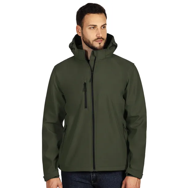 PROTECT MEN softshell hooded jacket - EXPLODE Olive green