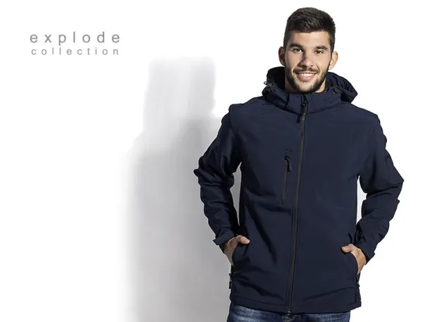 PROTECT MEN softshell hooded jacket - EXPLODE Blue