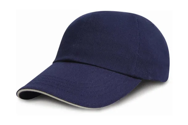  Brushed Cotton Sandwich Cap - Result Headwear Navy Bijela