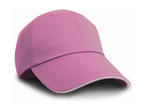  Herringbone Cap - Result Headwear Pink Bijela