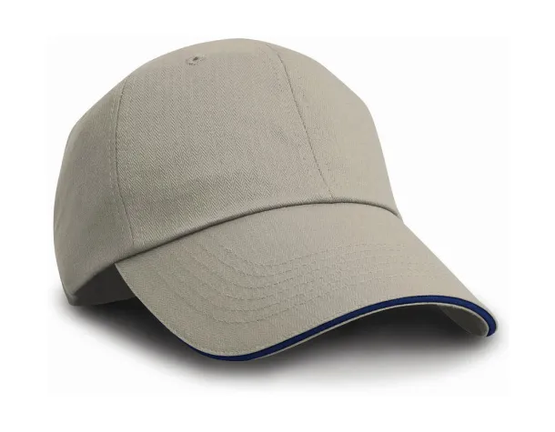  Herringbone Cap - Result Headwear Tan Navy