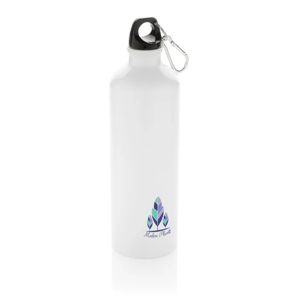  XL aluminium waterbottle with carabiner - XD Collection White Black