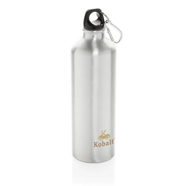  XL aluminijska boca za vodu s karabinerom - XD Collection Srebrna Crna
