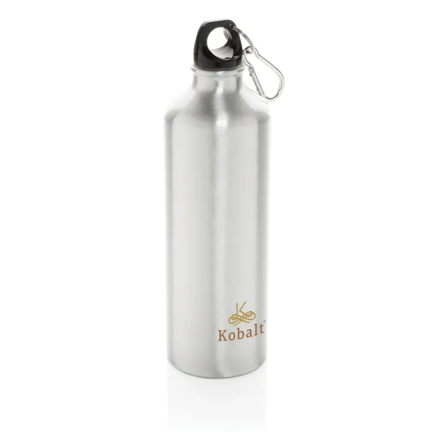  XL aluminijska boca za vodu s karabinerom - XD Collection Srebrna Crna