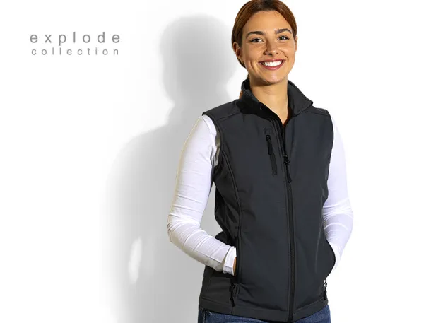 SKIPPER VEST WOMEN women's softshell bodywarmer - EXPLODE Dark gray