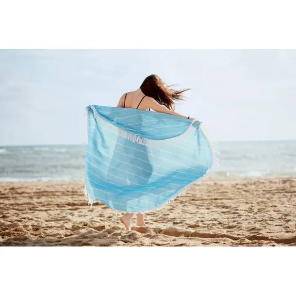 ROUND MALIBU Cotton Hammam Towel Turquoise