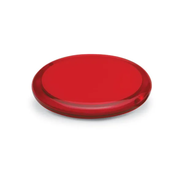 RADIANCE Rounded double compact mirror transparent red