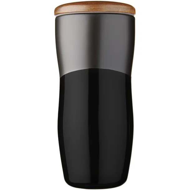 Reno 370 ml double-walled ceramic tumbler Solid black