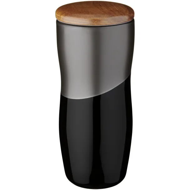 Reno 370 ml double-walled ceramic tumbler Solid black