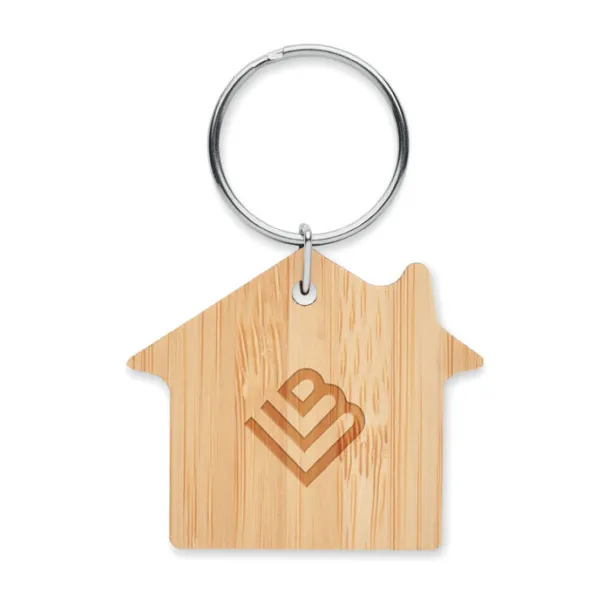 HOUSEBOO House shaped bamboo key ring Wood