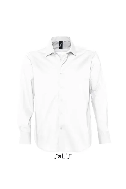 SOL'S BRIGHTON LONG SLEEVE STRETCH MEN'S SHIRT - SOL'S White