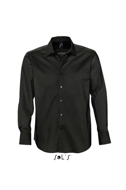 SOL'S BRIGHTON LONG SLEEVE STRETCH MEN'S SHIRT - SOL'S Black