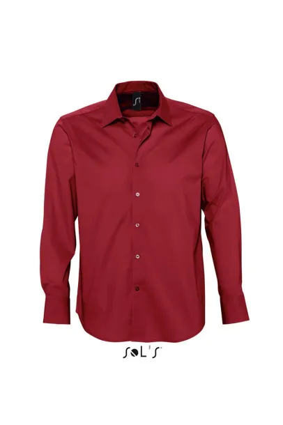 SOL'S BRIGHTON LONG SLEEVE STRETCH MEN'S SHIRT - SOL'S Cardinal Red