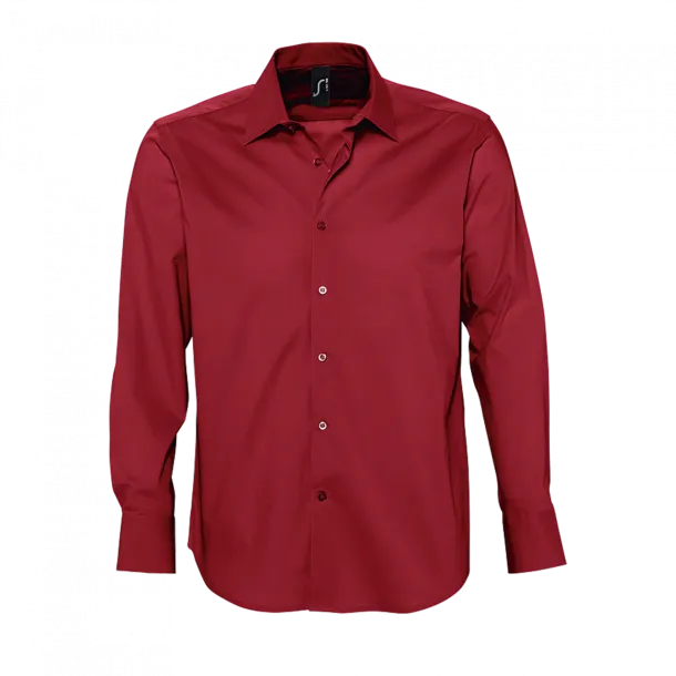 SOL'S BRIGHTON LONG SLEEVE STRETCH MEN'S SHIRT - SOL'S Cardinal Red