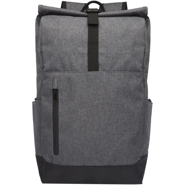 Hoss 15.6" roll-up laptop backpack - Unbranded Heather grey Solid black