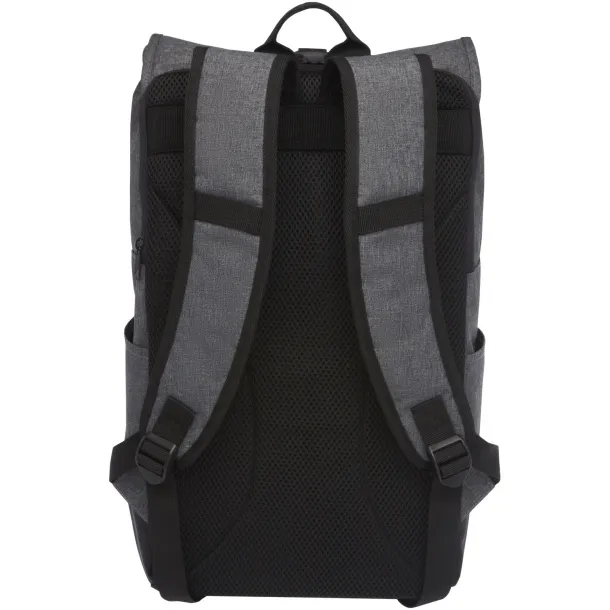 Hoss 15.6" roll-up laptop backpack - Unbranded Heather grey Solid black