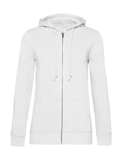 Ženski hoodie od organskog pamuka s patentnim zatvaračem, 280 g/m² - B&C Bijela