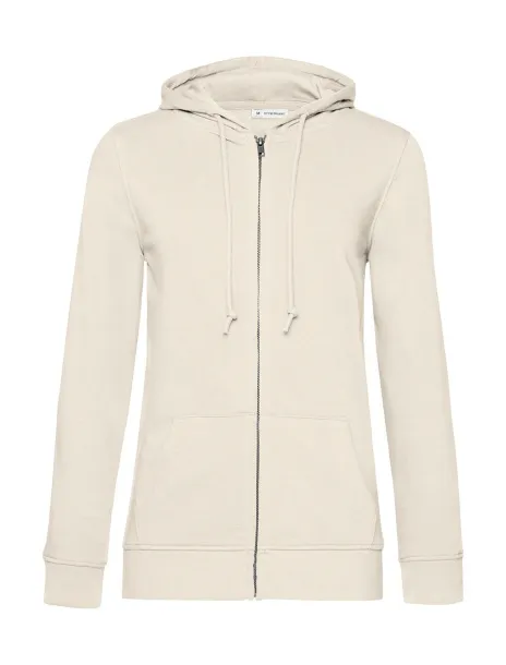  Ženski hoodie od organskog pamuka s patentnim zatvaračem, 280 g/m² - B&C Off White