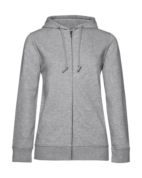  Ženski hoodie od organskog pamuka s patentnim zatvaračem, 280 g/m² - B&C Heather Grey