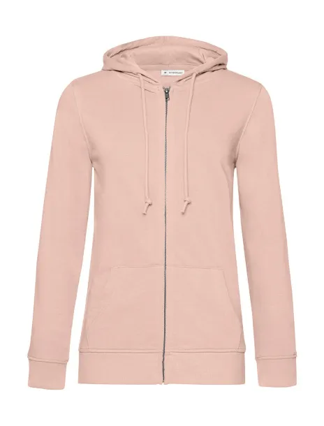  Ženski hoodie od organskog pamuka s patentnim zatvaračem, 280 g/m² - B&C Soft Rose