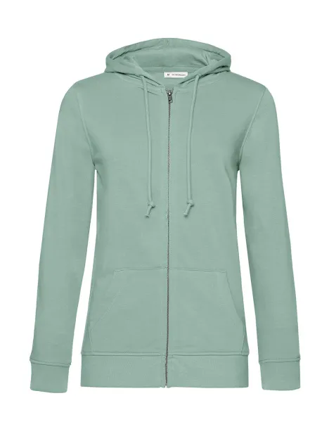  Ženski hoodie od organskog pamuka s patentnim zatvaračem, 280 g/m² - B&C Sage