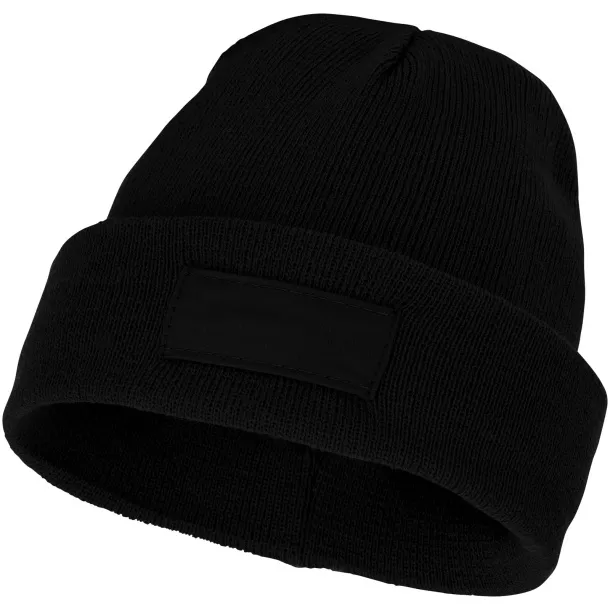 Boreas beanie with patch - Elevate Essentials Crna