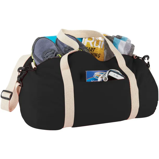 Cochichuate cotton barrel duffel bag Solid black