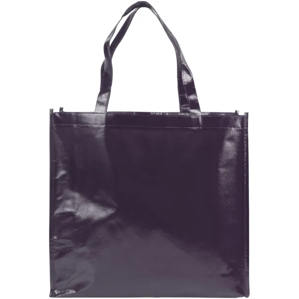 Shiny laminated non-woven shopping tote bag - Bullet Navy Blue