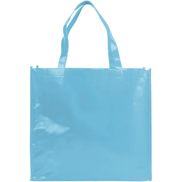 Shiny laminated non-woven shopping tote bag - Bullet Process blue