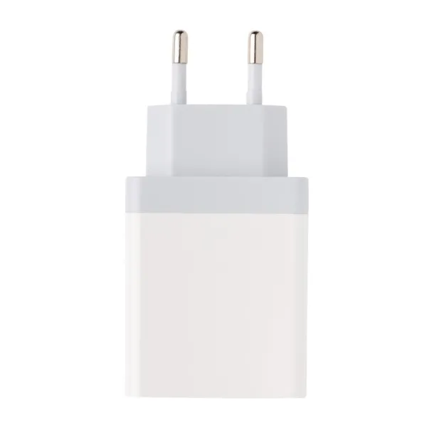 30W Fast wall charger dual output with PD White  30W Fast wall charger dual output with PD White