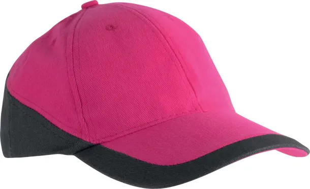 RACING TWO-TONE 6 PANEL CAP - K-UP Fuchsia Tamno siva