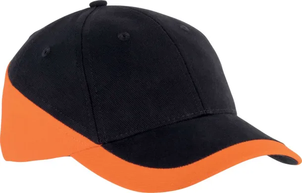 RACING TWO-TONE 6 PANEL CAP - K-UP Black Orange