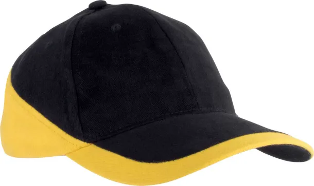 RACING TWO-TONE 6 PANEL CAP - K-UP Black Yellow