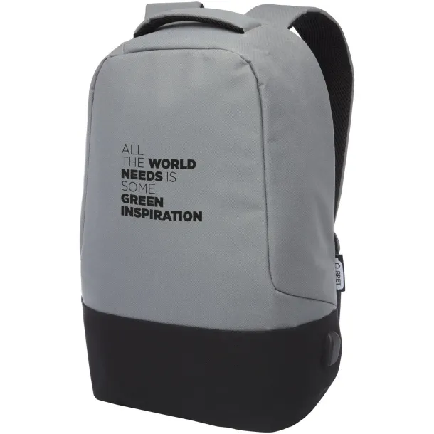 Cover RPET anti-theft backpack Grey