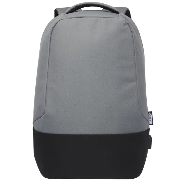 Cover RPET anti-theft backpack Grey