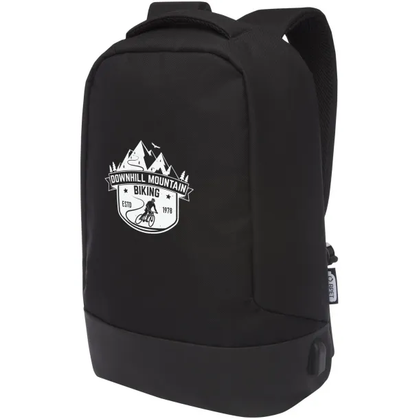 Cover RPET anti-theft backpack Solid black