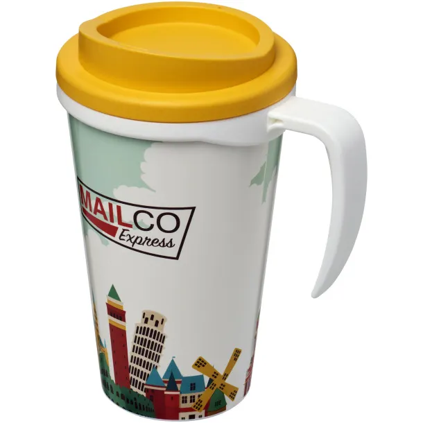 Brite-Americano® grande 350 ml insulated mug White Yellow