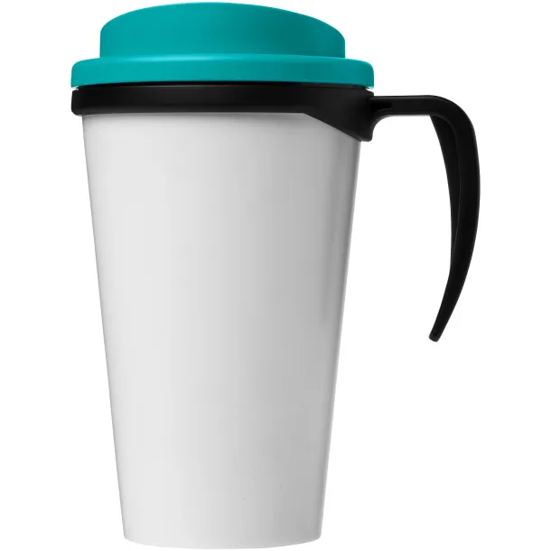 Brite-Americano® grande 350 ml insulated mug Solid black Aqua blue