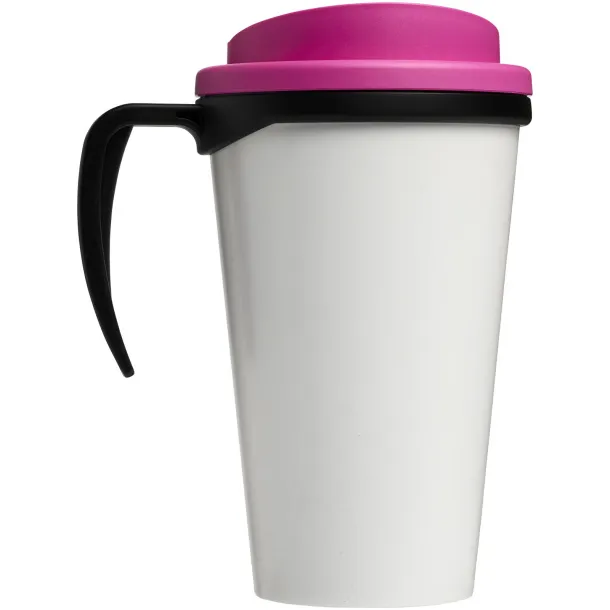 Brite-Americano® grande 350 ml insulated mug Solid black Transparent pink