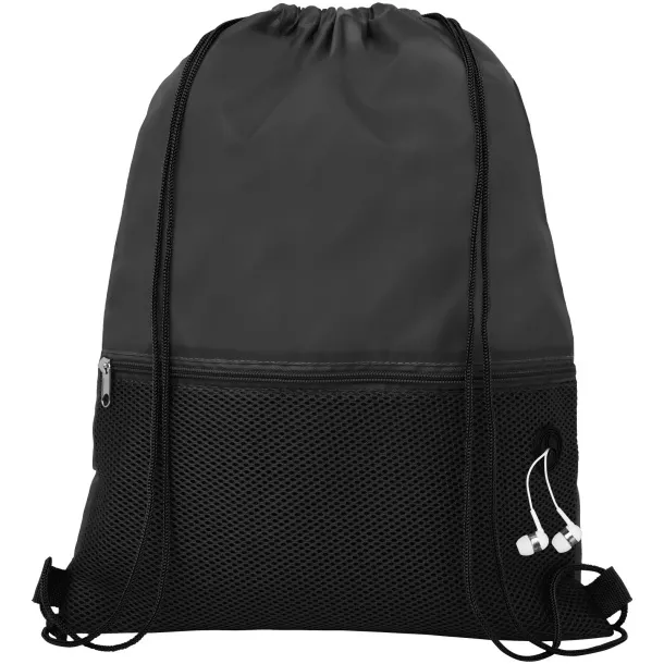 Oriole mesh drawstring backpack Solid black