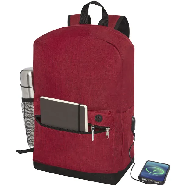 Hoss 15.6" business laptop backpack Heather dark red