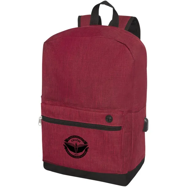 Hoss 15.6" business laptop backpack Heather dark red