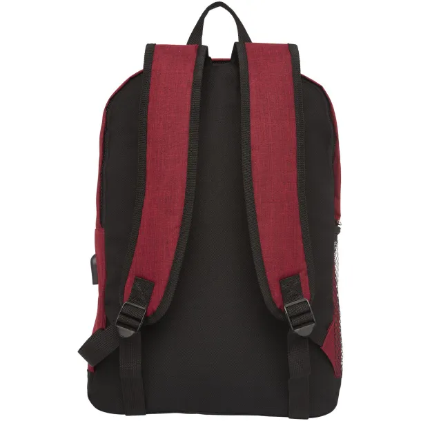 Hoss 15.6" business laptop backpack Heather dark red