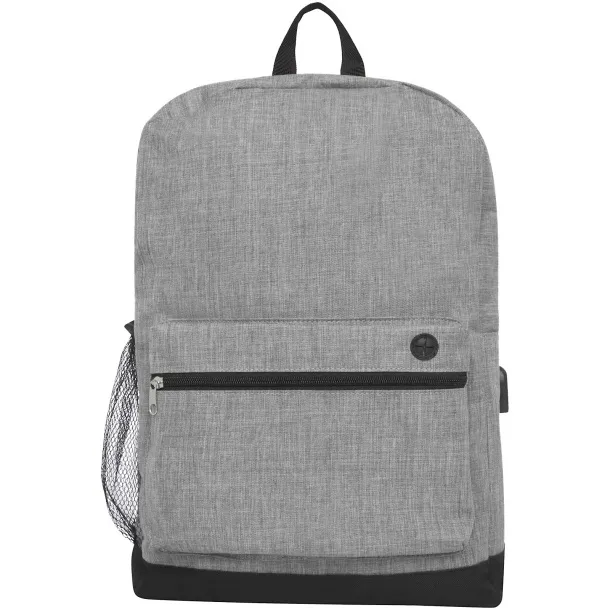 Hoss 15.6" business laptop backpack Heather medium grey