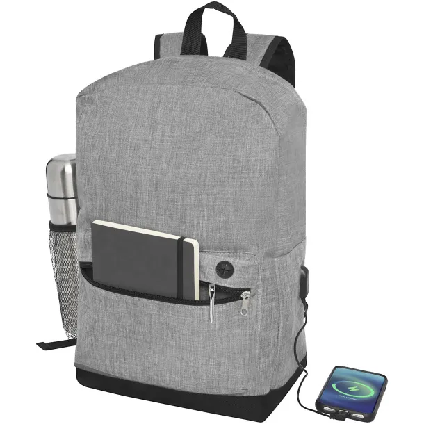 Hoss 15.6" business laptop backpack Heather medium grey