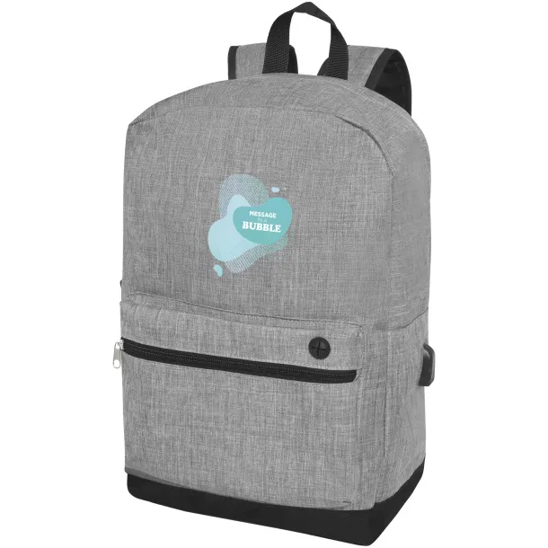 Hoss 15.6" business laptop backpack Heather medium grey