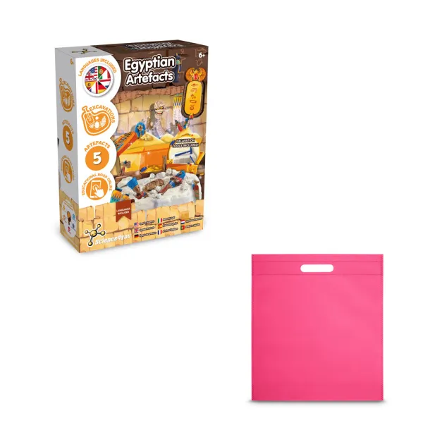 Ancient Egypt Excavation Kit IV Educational game supplied with a non-woven gift bag (80 g/m²) Pink