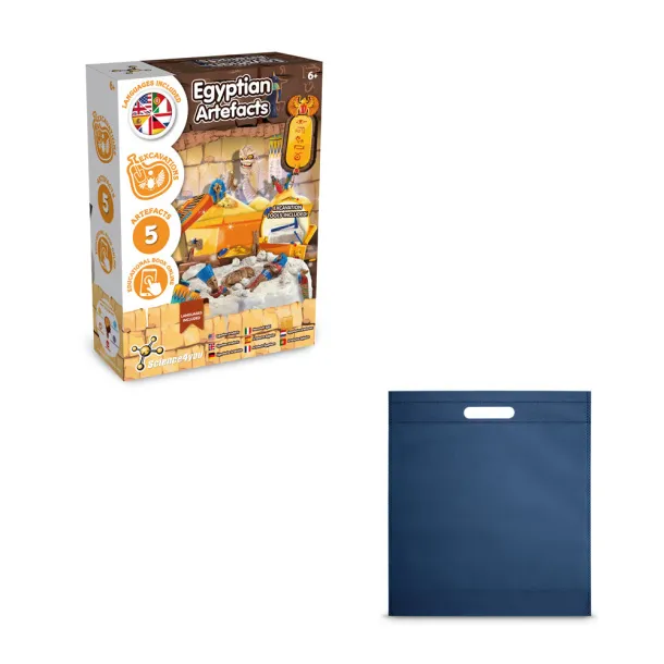 Ancient Egypt Excavation Kit IV Educational game supplied with a non-woven gift bag (80 g/m²) Blue